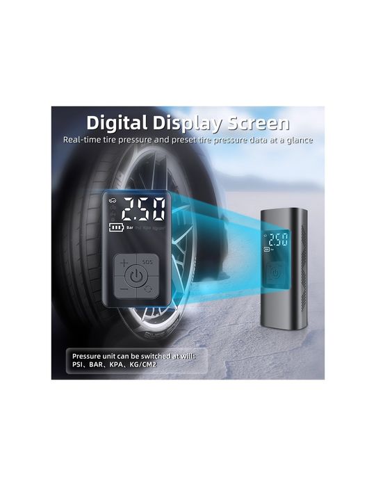 Compressor de Ar Portátil Digital para Pneus