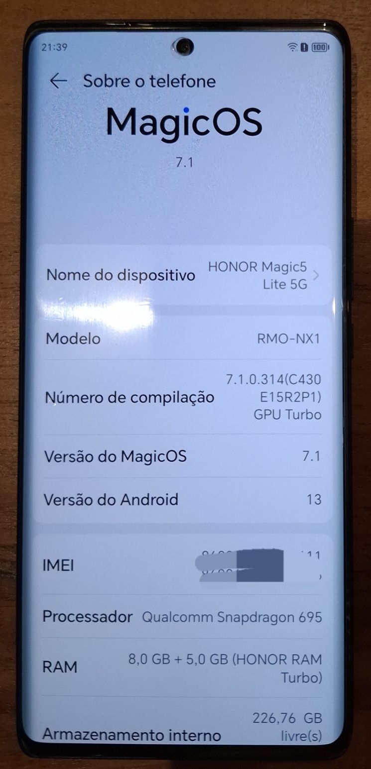 Telemóvel Honor Magic5 Lite