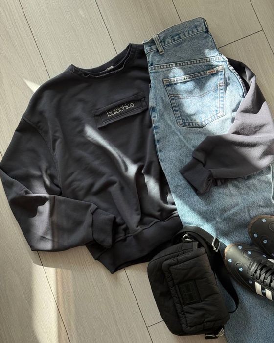 Женская теплая кофта свитшот Bulochka вышивка 42-46 петля ТУРЦИЯ S-M