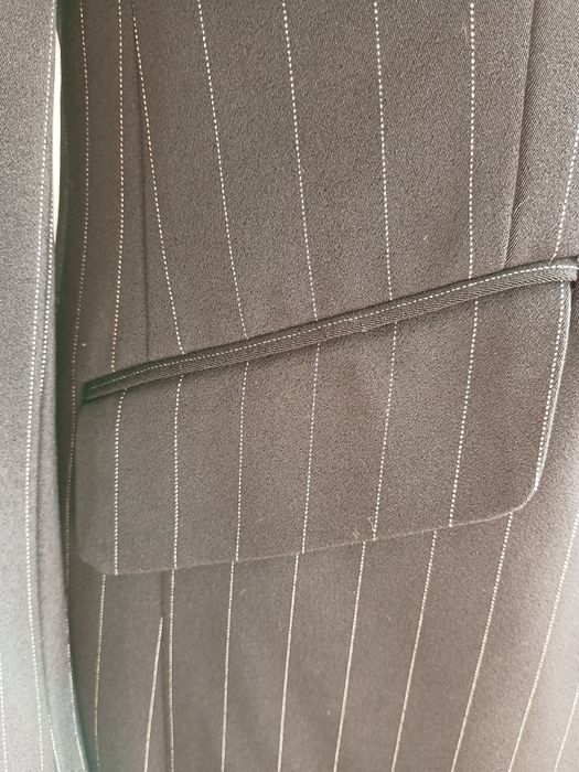 Żakiet damski wzór paski jak nowy czarny