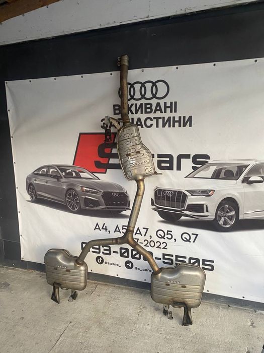 Вихлоп audi a4 b9 8w рест рестайлінг lift ауді а4 б9 рест глушитель