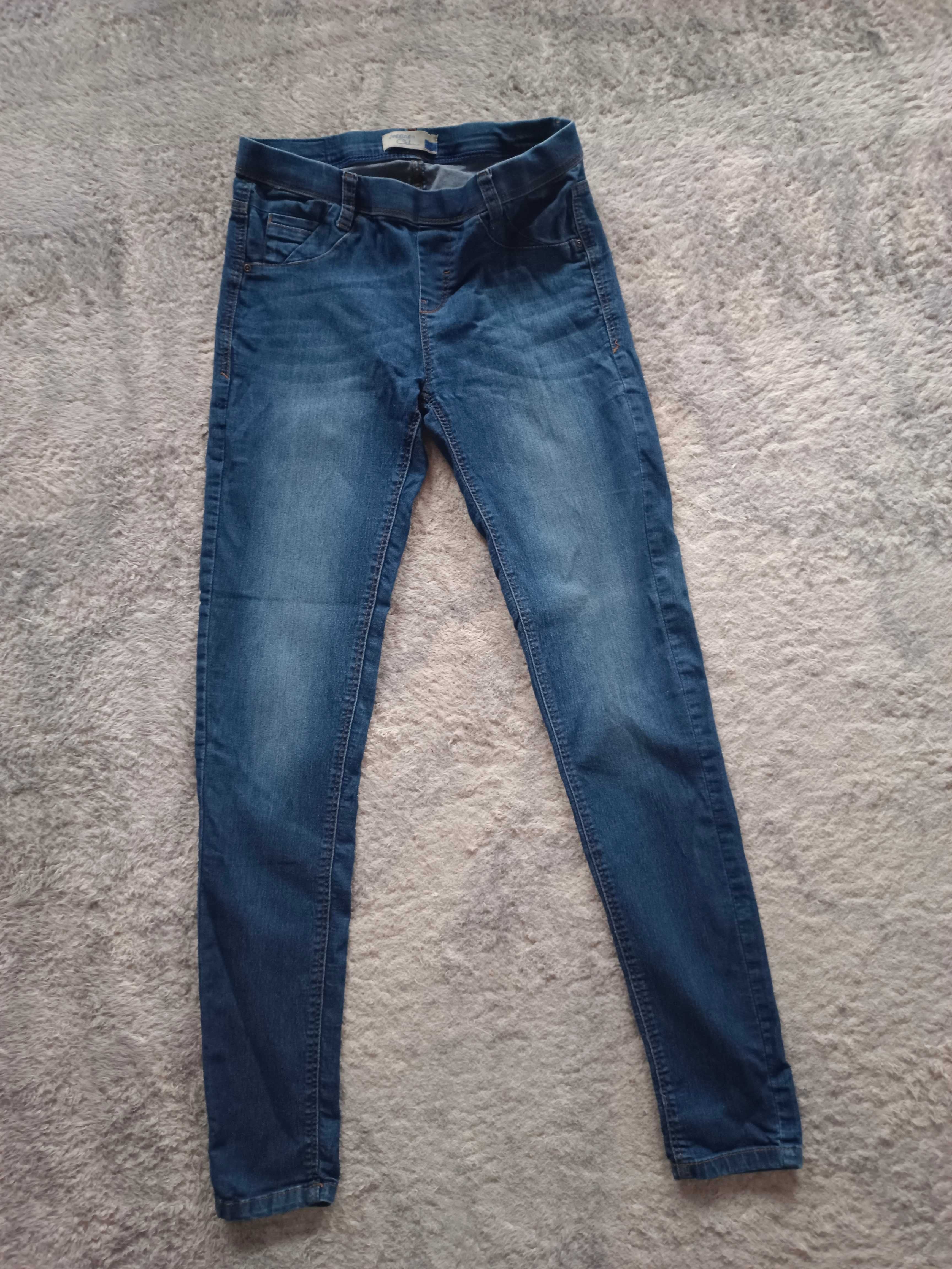 Jegginsy C&A 38, M, ciemny niebieski z przetarciami, miękki jeans
