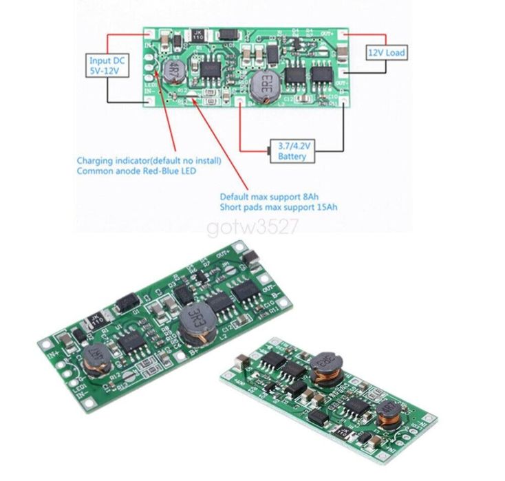Модуль безперебійного живлення (ДБЖ) IN li-ion 3.7V / OUT 12V (9V)