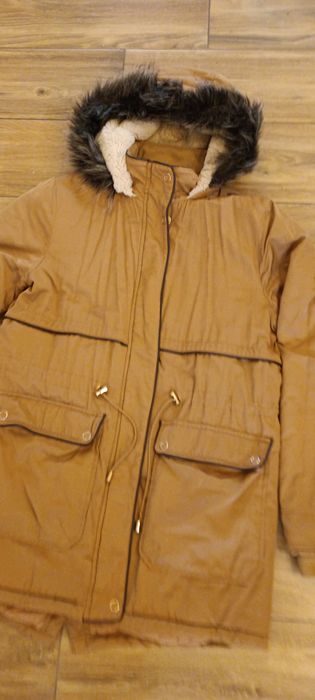 Kurtka zimowa parka camel bez Primark 38 40 mis