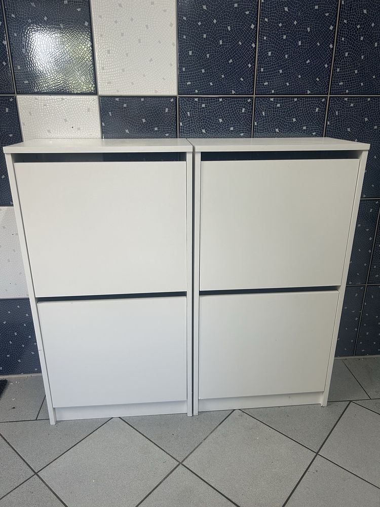 2 szafki na buty IKEA BISSA – białe