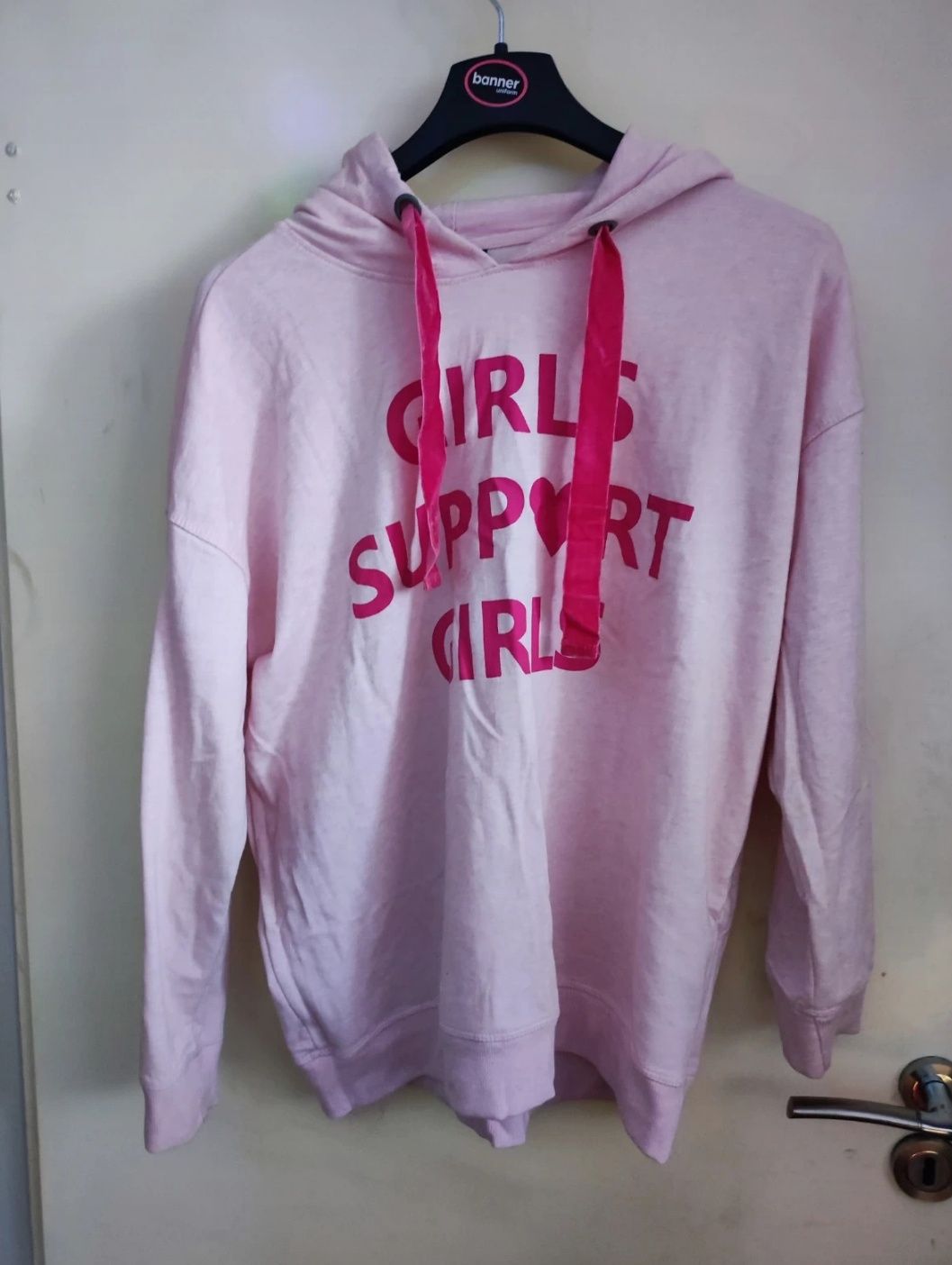 Piękna Różowa Bluza Damska / Dziewczęca Girls Support Girls XL Pudrowy