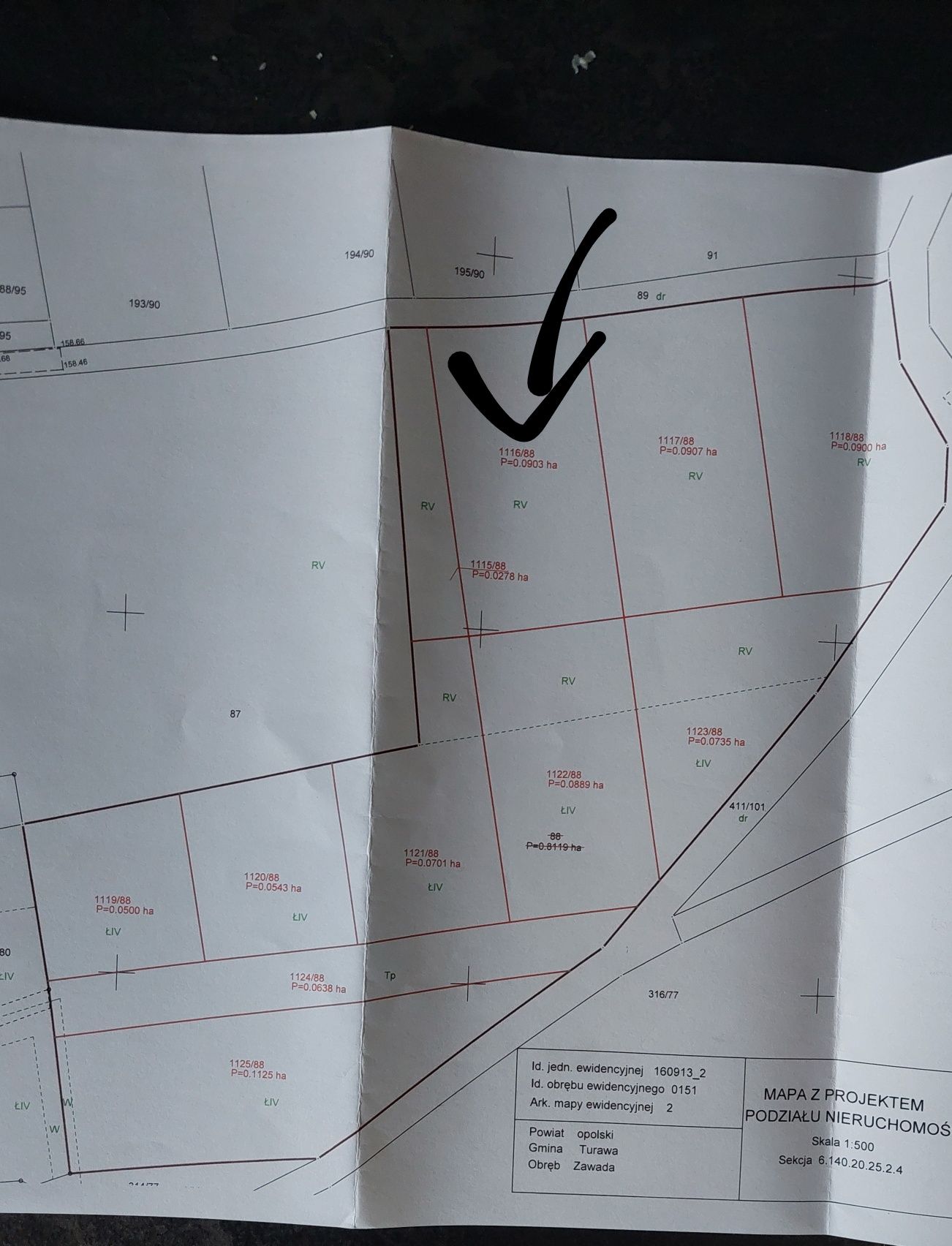 Działka Zawada koło Opola o powierzchni 903m2