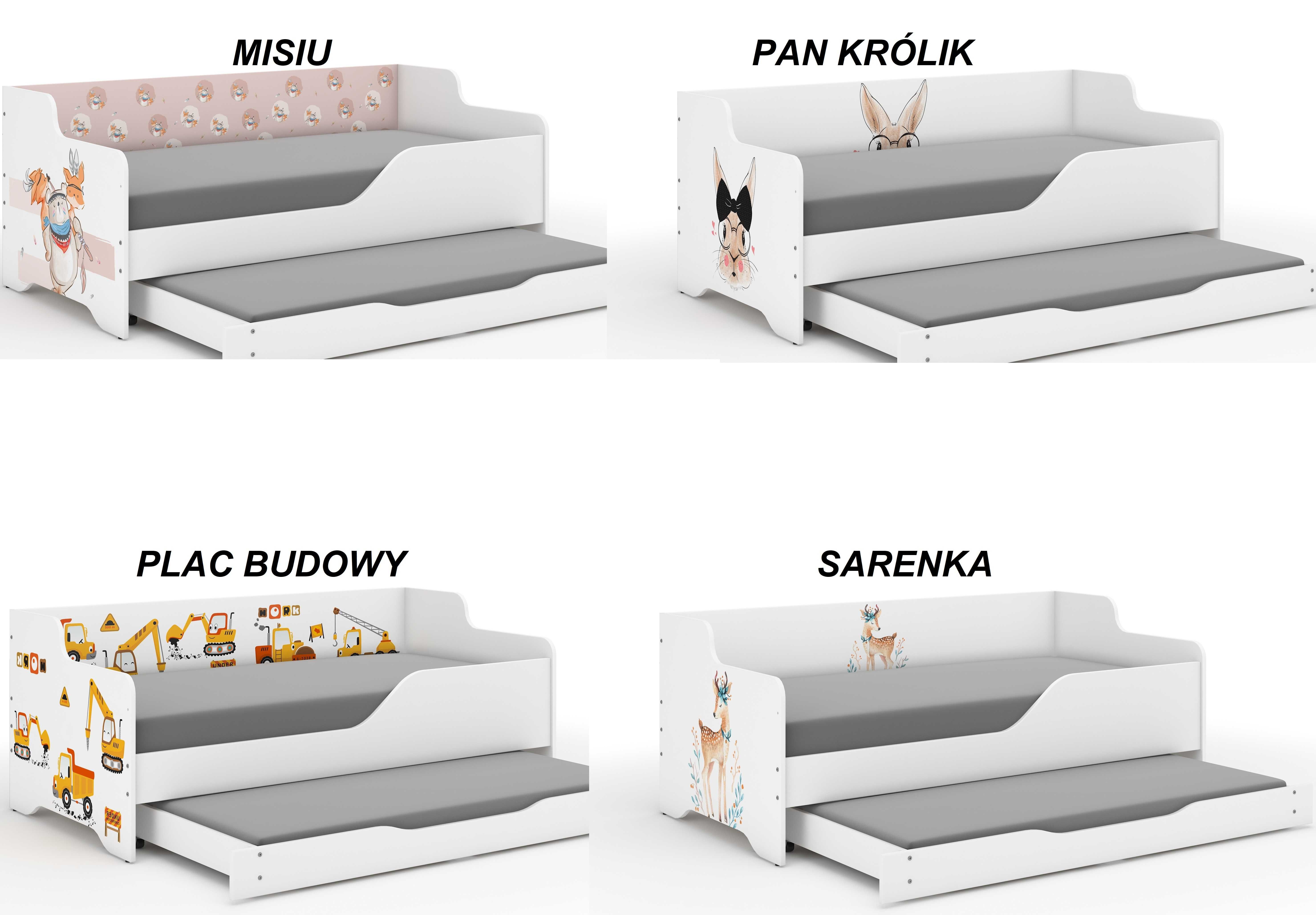 Łóżko dziecięce LILU 160x80 PODWÓJNE z funkcją spania+materace GRATIS!