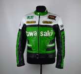 Кожаная мото куртка kawasaki racing