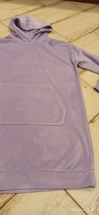 Fioletowa sukienka tunika bluza z kapturem Cubs 146/152 bdb