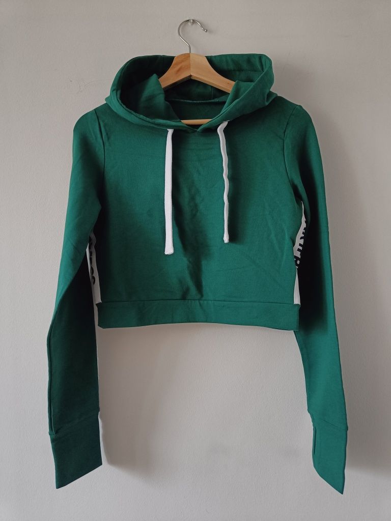 Krótka zielona bluza z kapturem, roz. M/L | Dartfrog