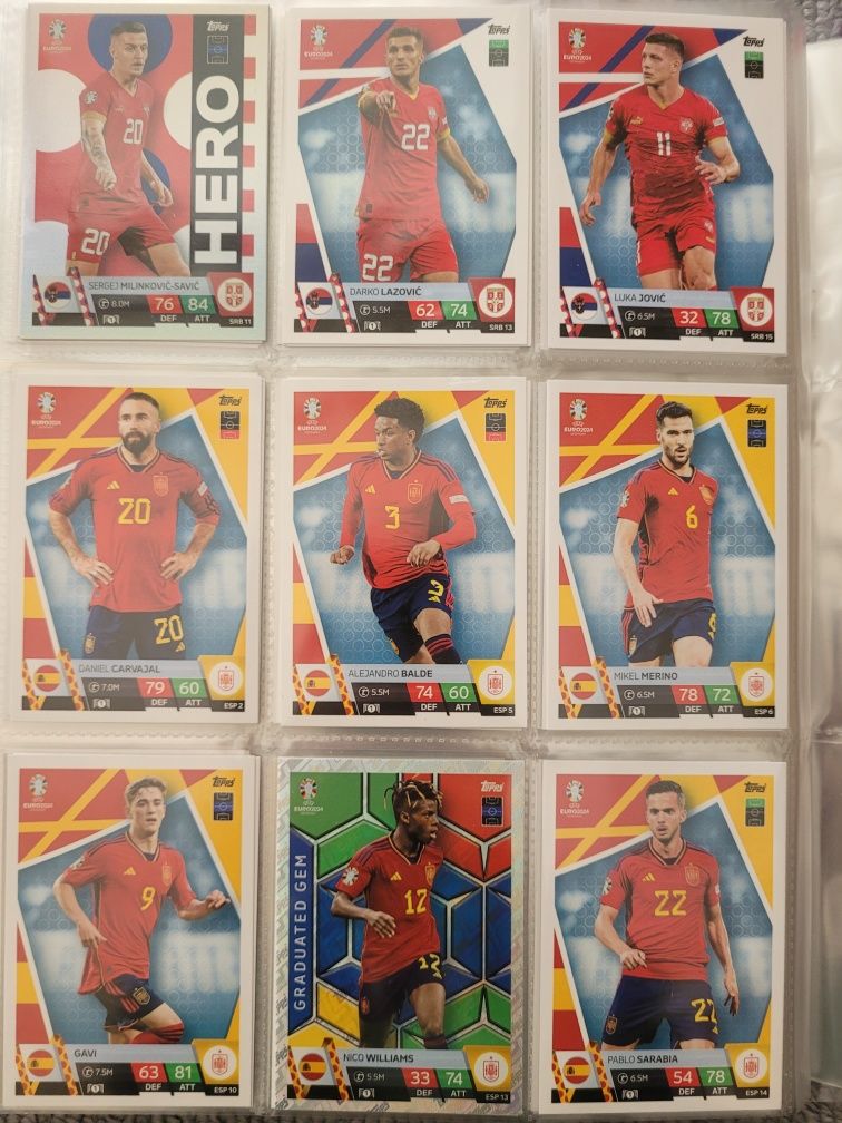 Lote de Cartas Match Attax Euro 2024