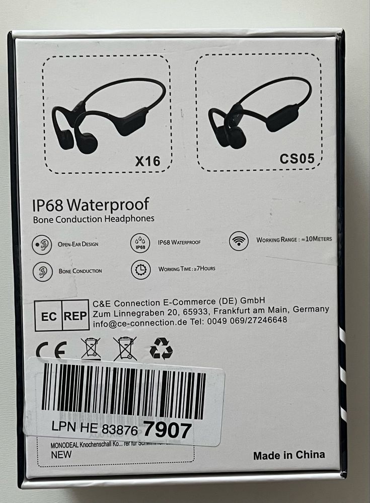 Słuchawki MONODEAL X16 przewodnictwo kostne Bluetooth MP3 IP68