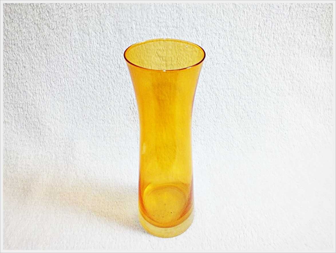 Stary wazon szkło żółto-pomarańczowe z lat 60-70 PRL Retro