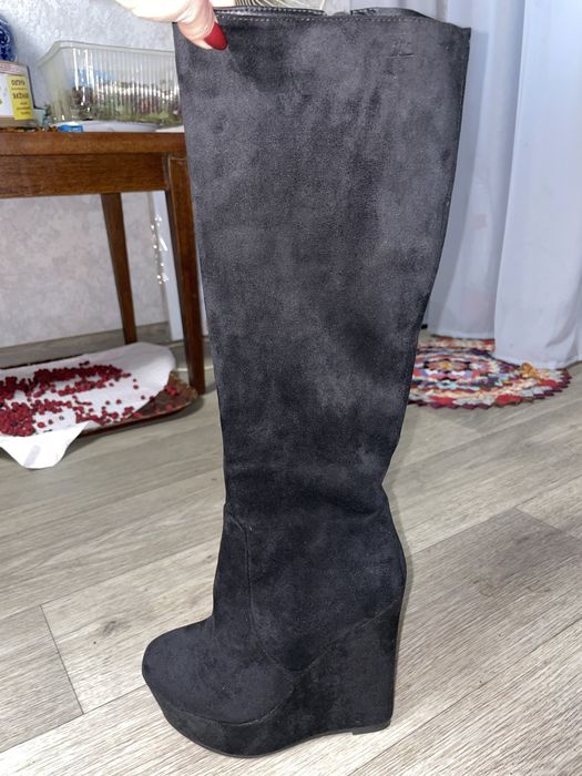 Чоботи жіночі еко-замш зимові