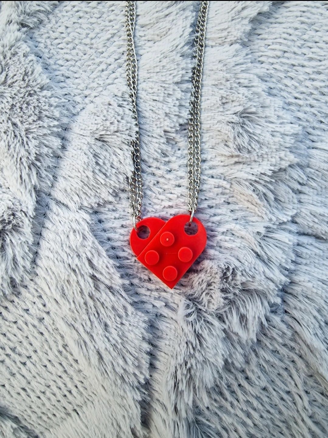 Walentynki Naszyjnik dla par przyjaźni srebrny łańcuszek
serce lego al