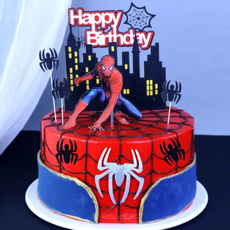 Topper SPIDERMAN 4szt na tort urodzinowy