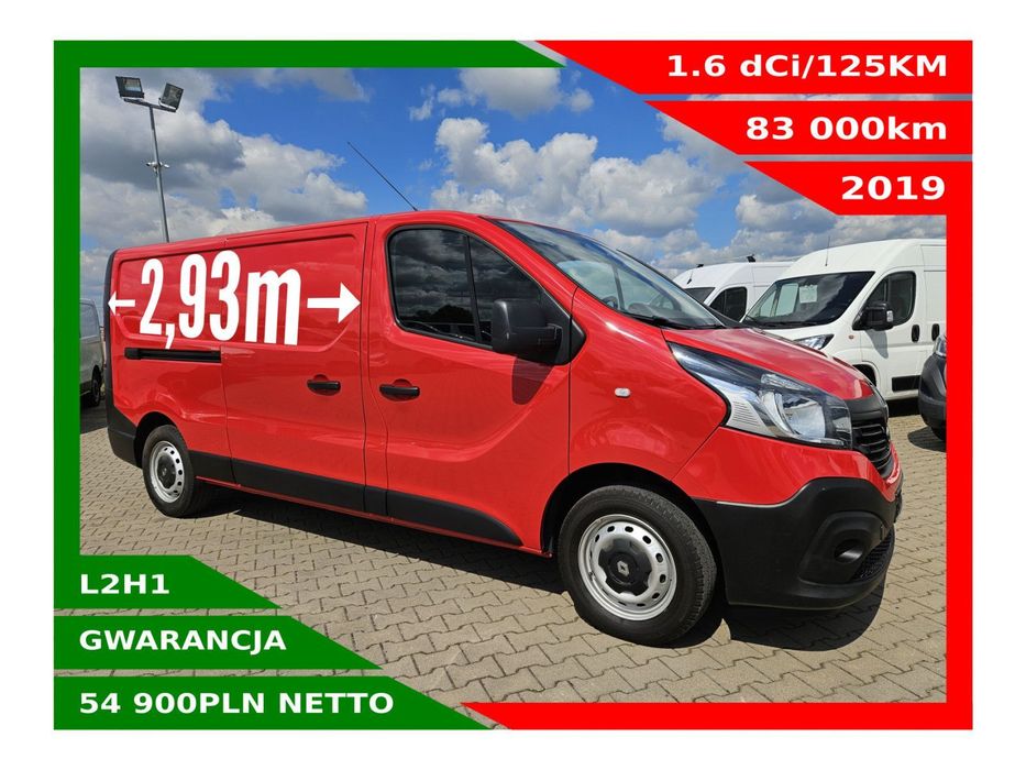 Renault Trafic Long *54900zł NETTO* 1,6dCi/125KM  Klimatyzacja, Tempomat, Podgrzewany fotel, Hak 2000kg