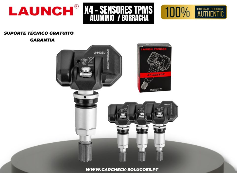 LAUNCH Sensores TPMS – Kit 4 Sensores (315MHz & 433MHz)