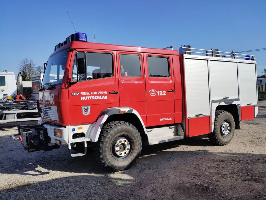 Mercedes-Benz 917 AF 4x4 ZIEGLER 2800L/m strzą pożarna pożarniczy  Stan kolekcjonerski straż strażacki OSP wiertnica energetyka camper