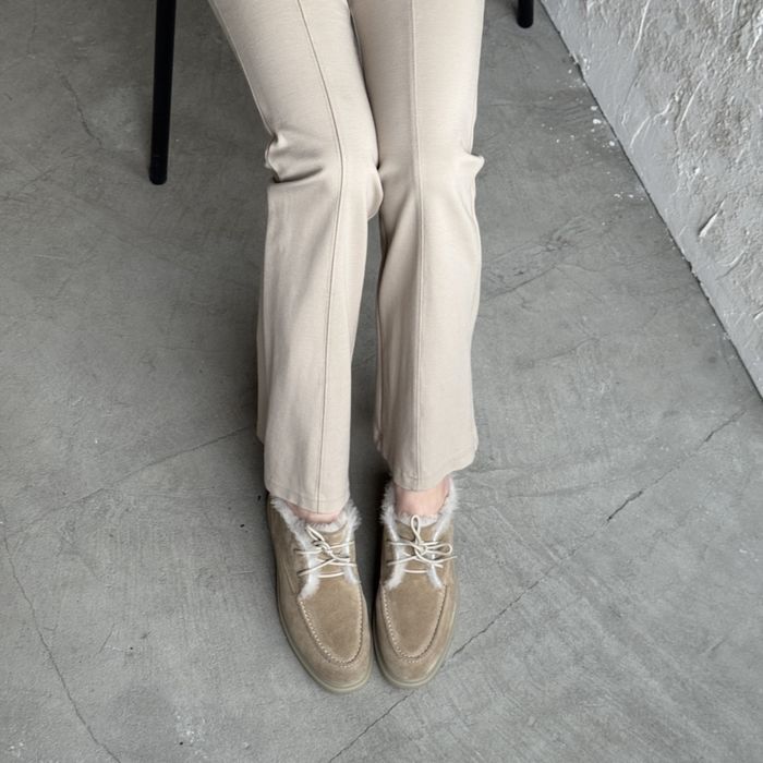 Жіночі лофери на овчині беж 36-23.5 см