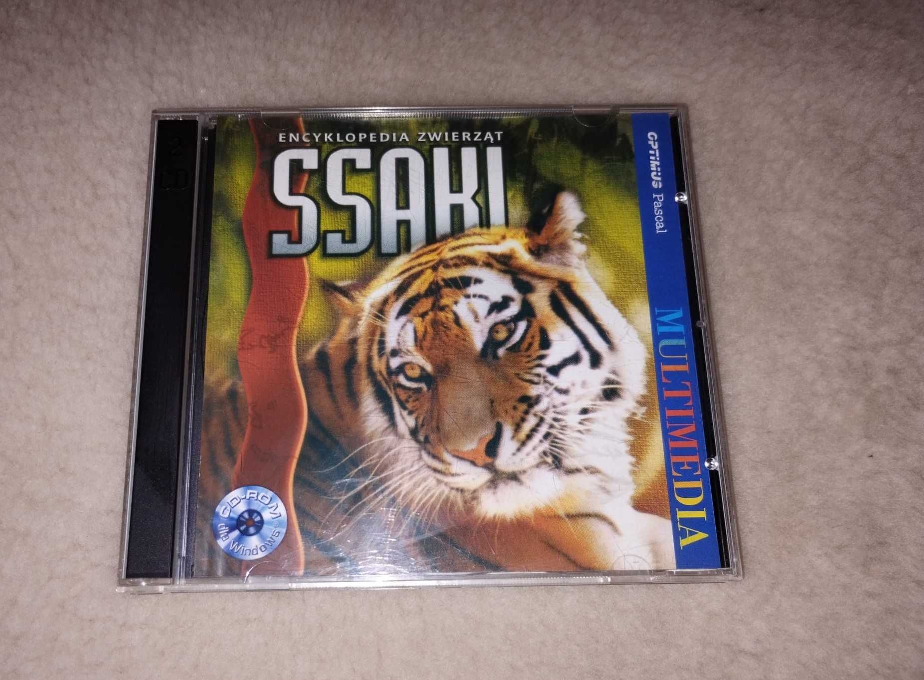 CD-ROM, encyklopedia zwierząt, SSAKI, 2 płyty CD, dzikie zwierzęta