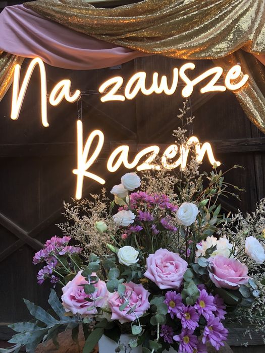 Neon ledon na wesele Na zawsze Razem