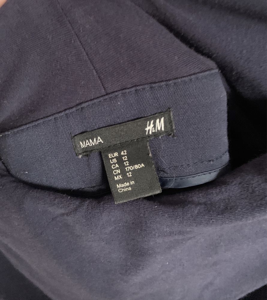 Ciążowe eleganckie spodnie granatowe 42 MAMA H&M