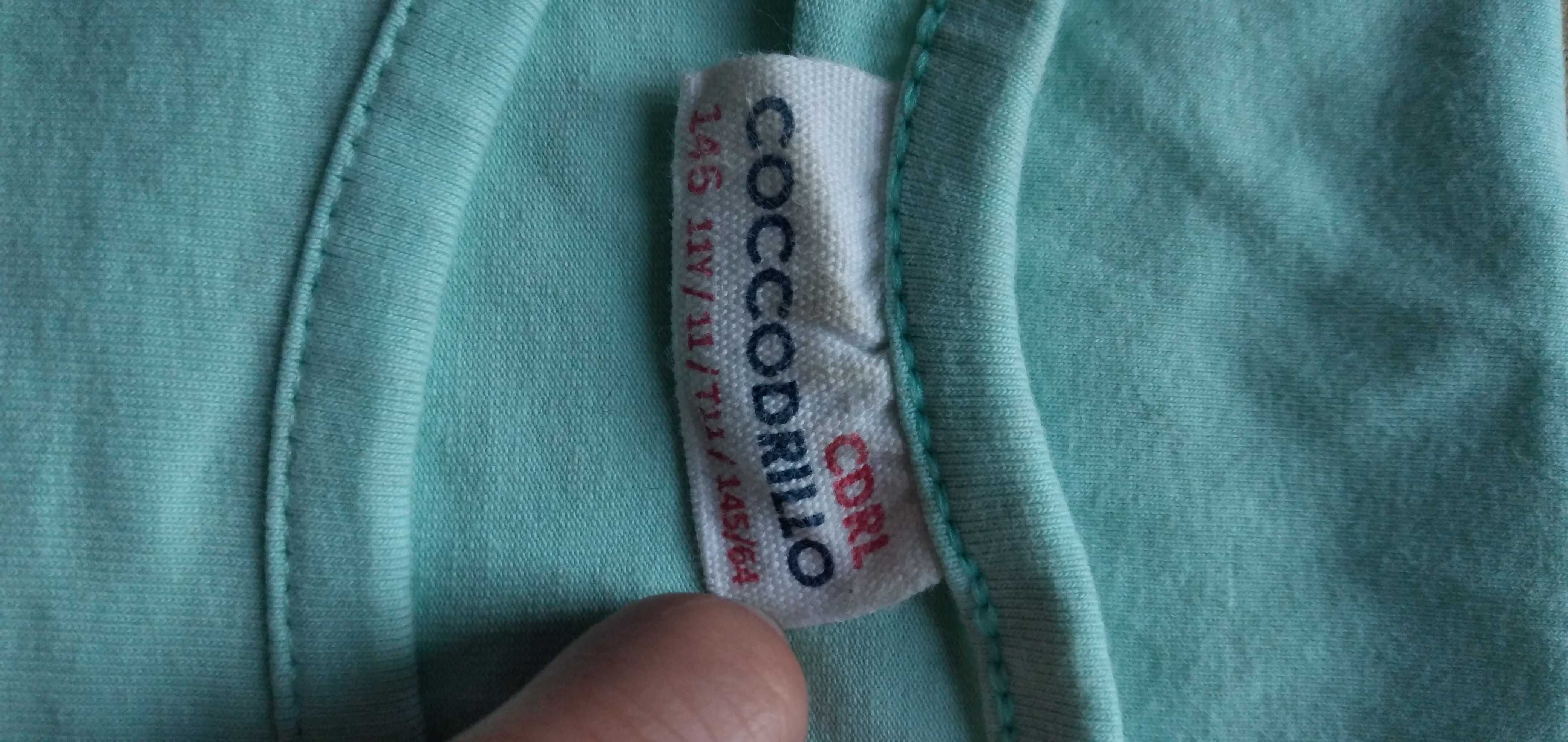 Błękitna bluzka z kolorowym nadrukiem, coccodrillo