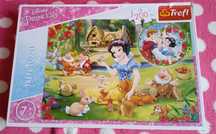 Puzzle dla dzieci królewna Śnieżka krasnoludki