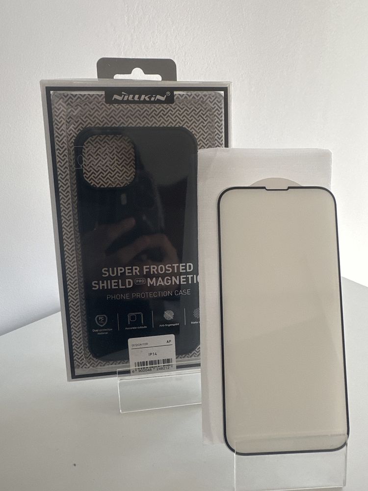 Etui Nillkin super frosted shield magnetic +szkło real 5d do iphone 14