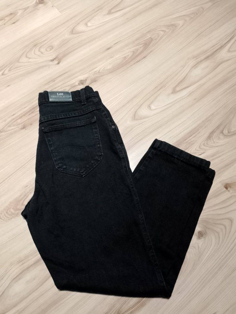 Czarne Damskie Spodnie Jeansowe Dżinsowe Lee Boyfriend Fit Vintage 90'