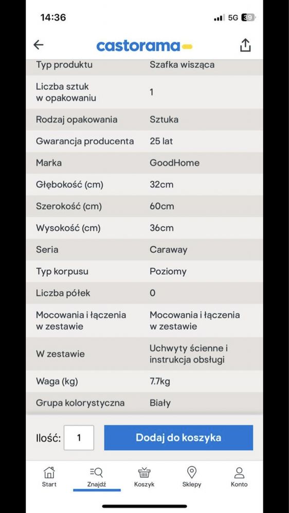 Szafka nowa nie używana polecam