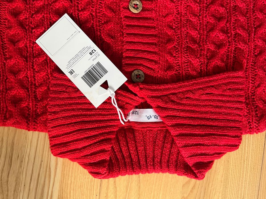 Sweterek dziewczęcy czerwony 128 cm/8 lat