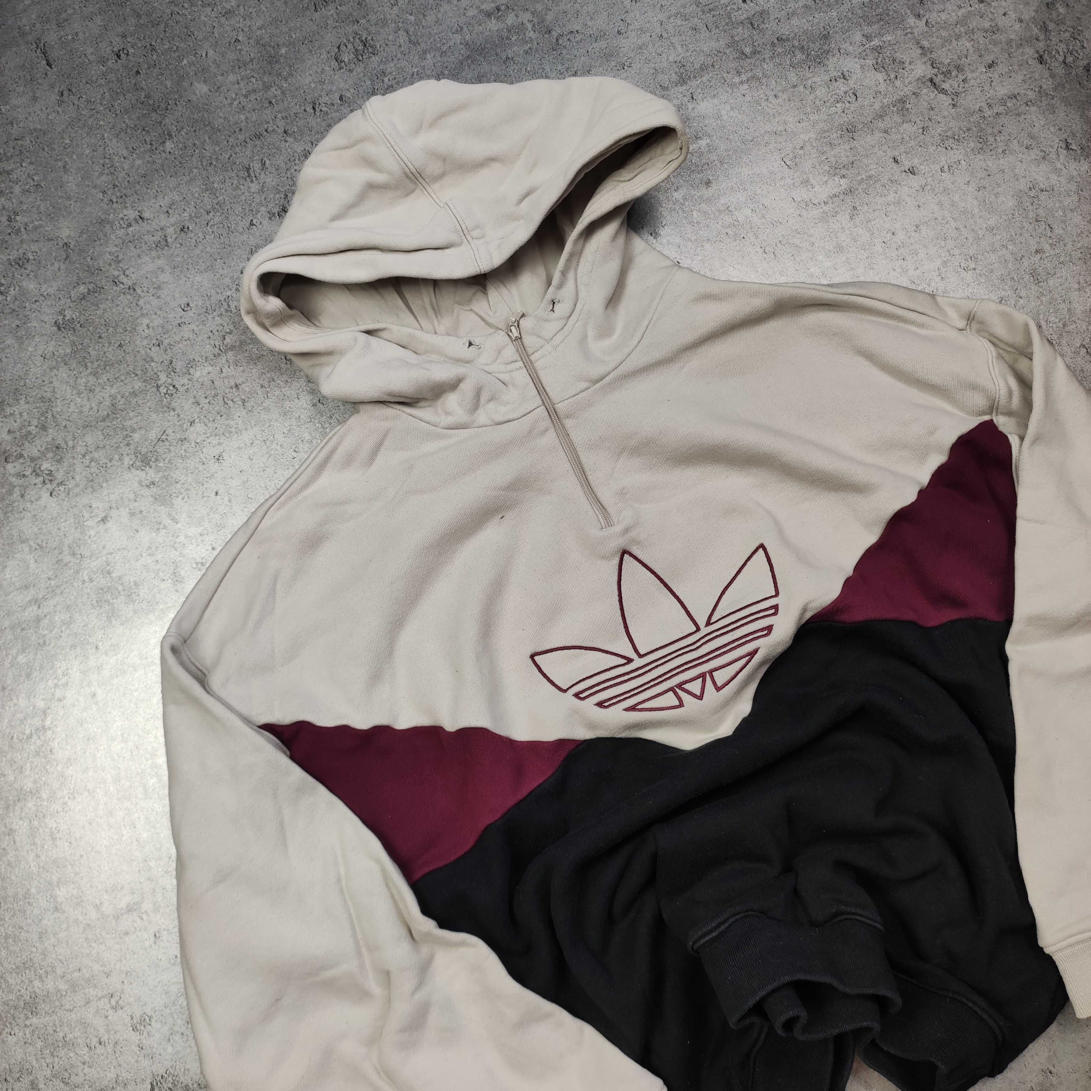 DAMSKA/Unisex Bluza Rozpinana Hoodie z Kapturem Oversize Haft Adidas