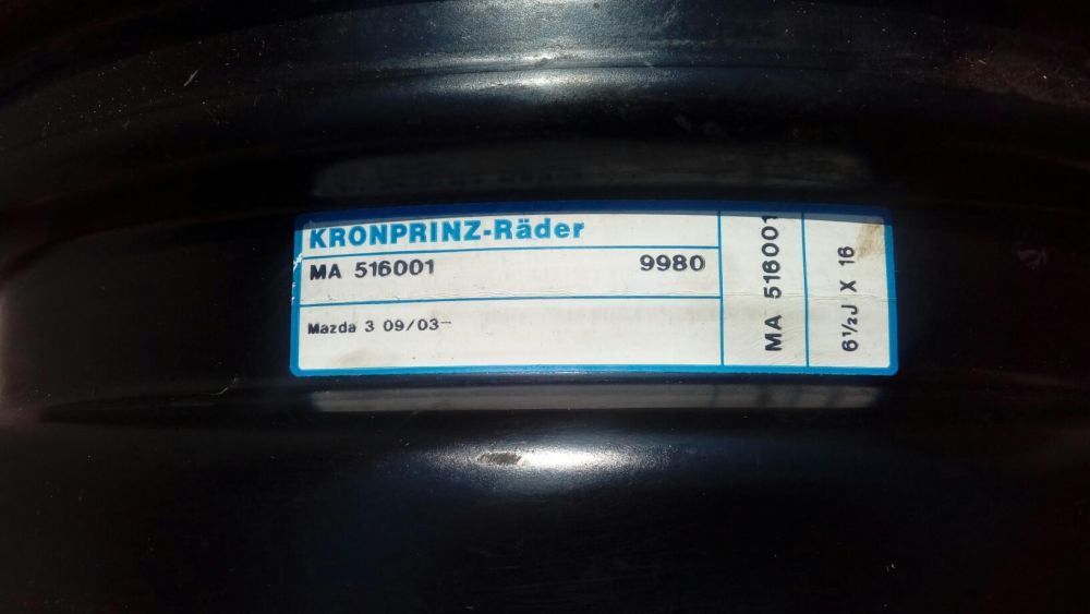 Oryginalne felgi Kronprinz-Rader 6 1/2 J X 16 ET 52 Mazda 3