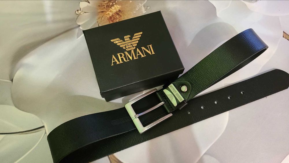 Чоловічий шкіряний ремінь Armani