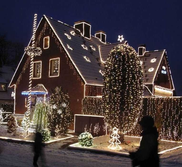 Прикрашаємо гірляндами, новорічна іллюмінація будинків, лед гірлянди!