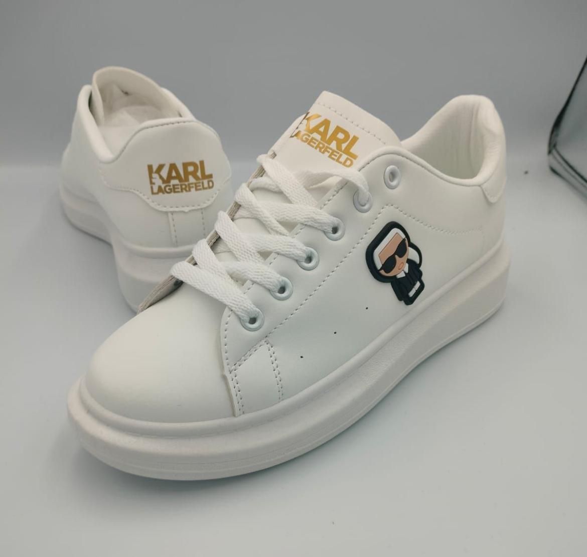 Buty Karl Lagerfeld męskie całe białe modne sneakersy nowe 46
