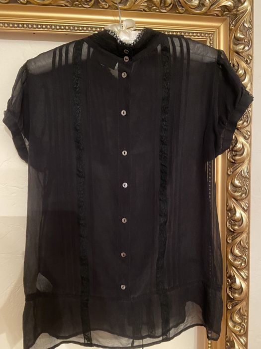 M-L натуральний шовк жіноча блузка Warehouse