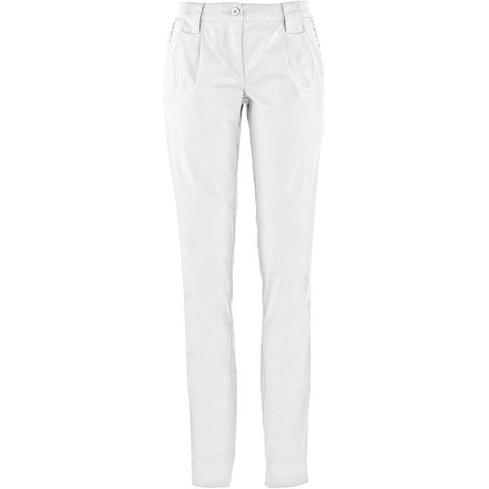 bonprix białe bawełniane spodnie chinosy stretch 40 x