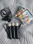 Zestaw 3 kontrolery PS3 Move + kamerka + gry