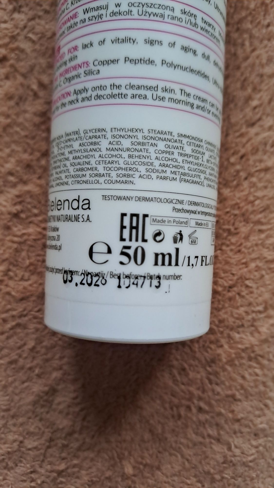 Bielenda krem z peptydami miedziowymi