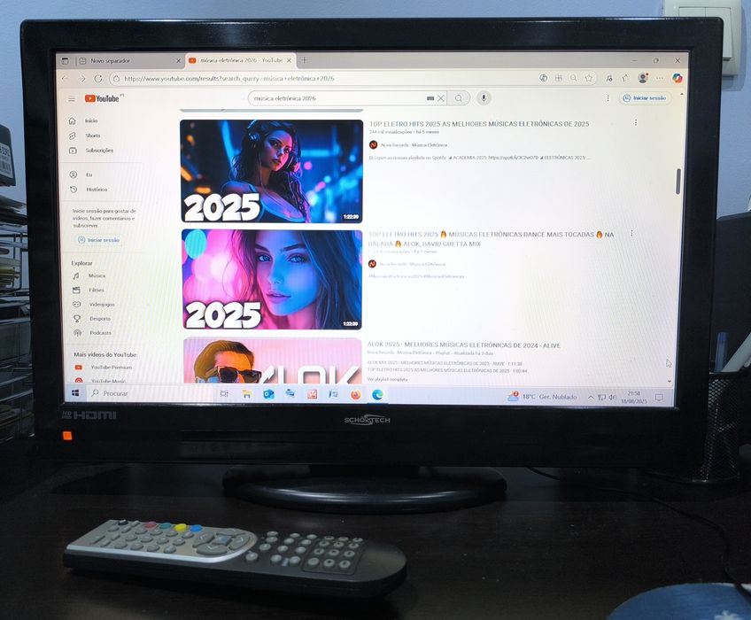 Televisão Monitor (2 em 1) de 22 Polegadas com Comando