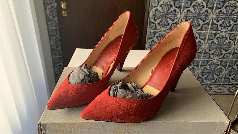 Lote de sapatos vermelho salto 38
