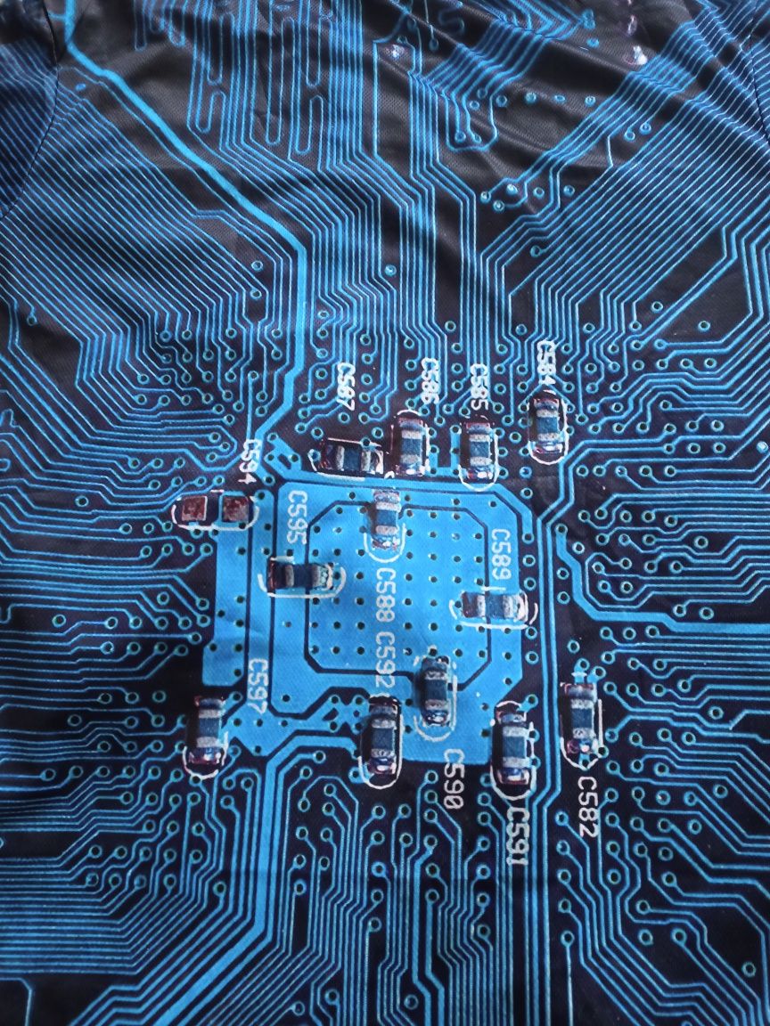 Koszulka ciekawa wizualiz elektronika płyta główna komputera
