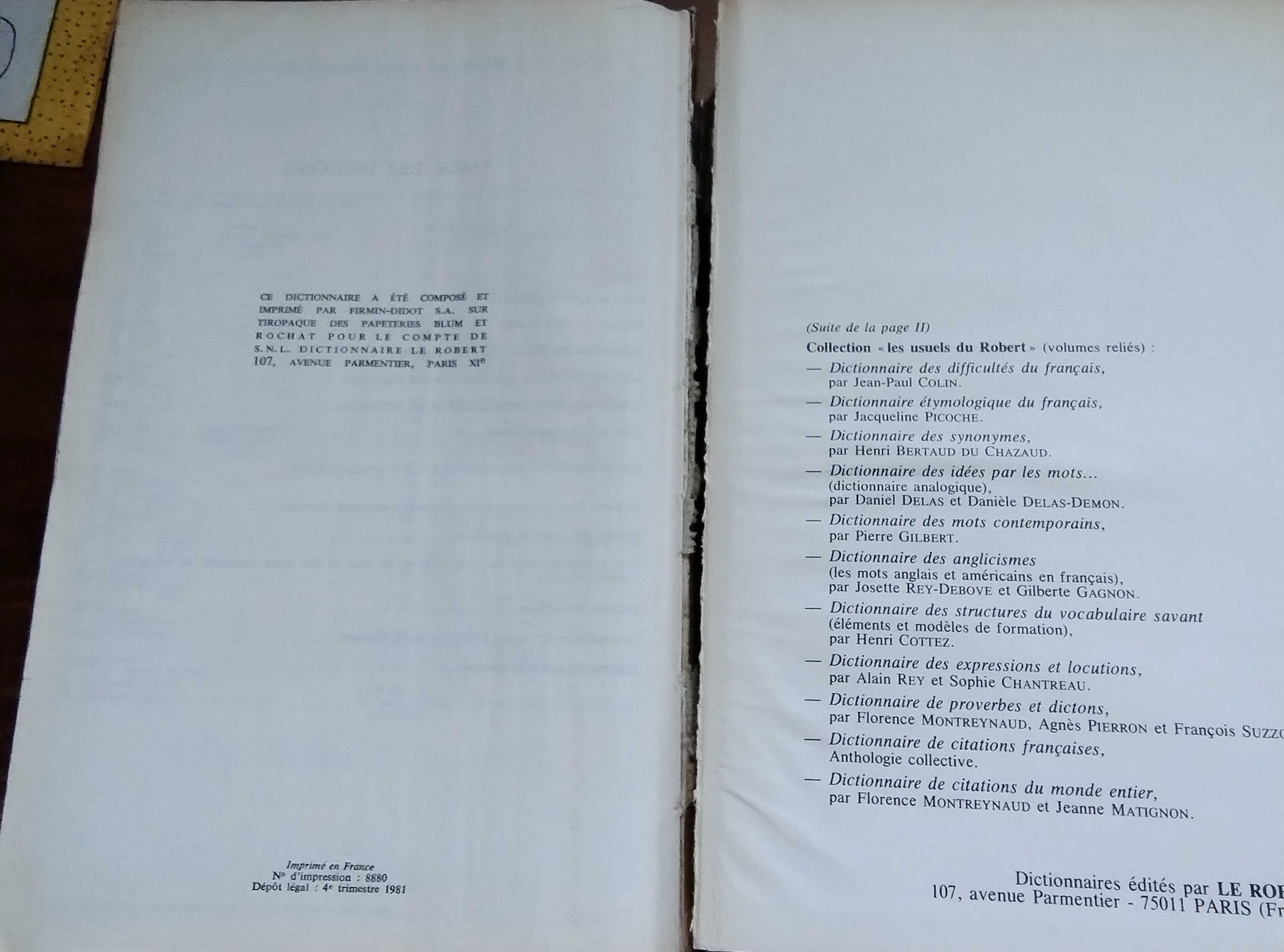 Le petit Robert 1 dictionnaire, Paris 1967, słownik francuski