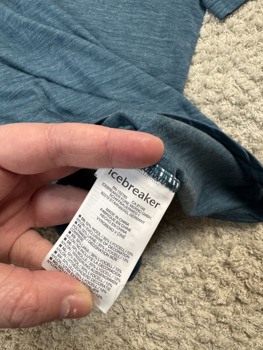 Чоловіча блакитна шерстяна футболка icebreaker merino оригінал