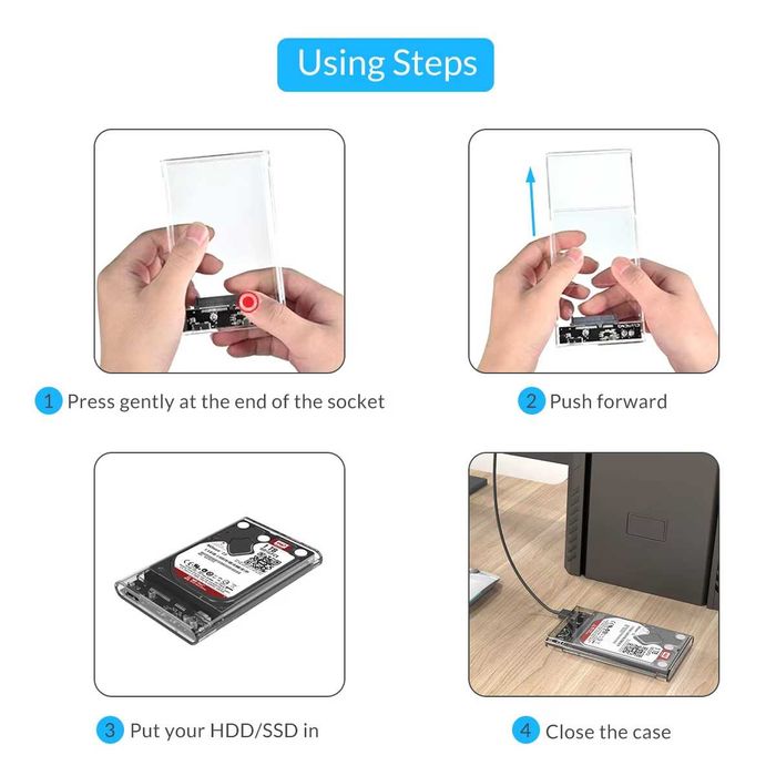 Зовнішня кишеня Type-c Orico для HDD 2.5" 2139C3-CR-EP