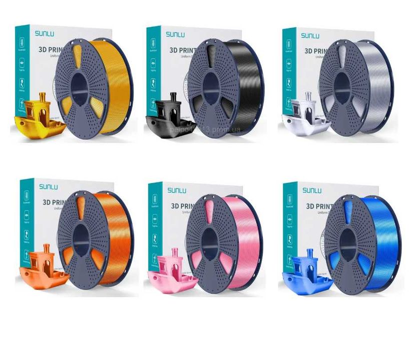 Пластик, філамент Sunlu Silk PLA Plus шовкова нитка PLA+ для 3D друку